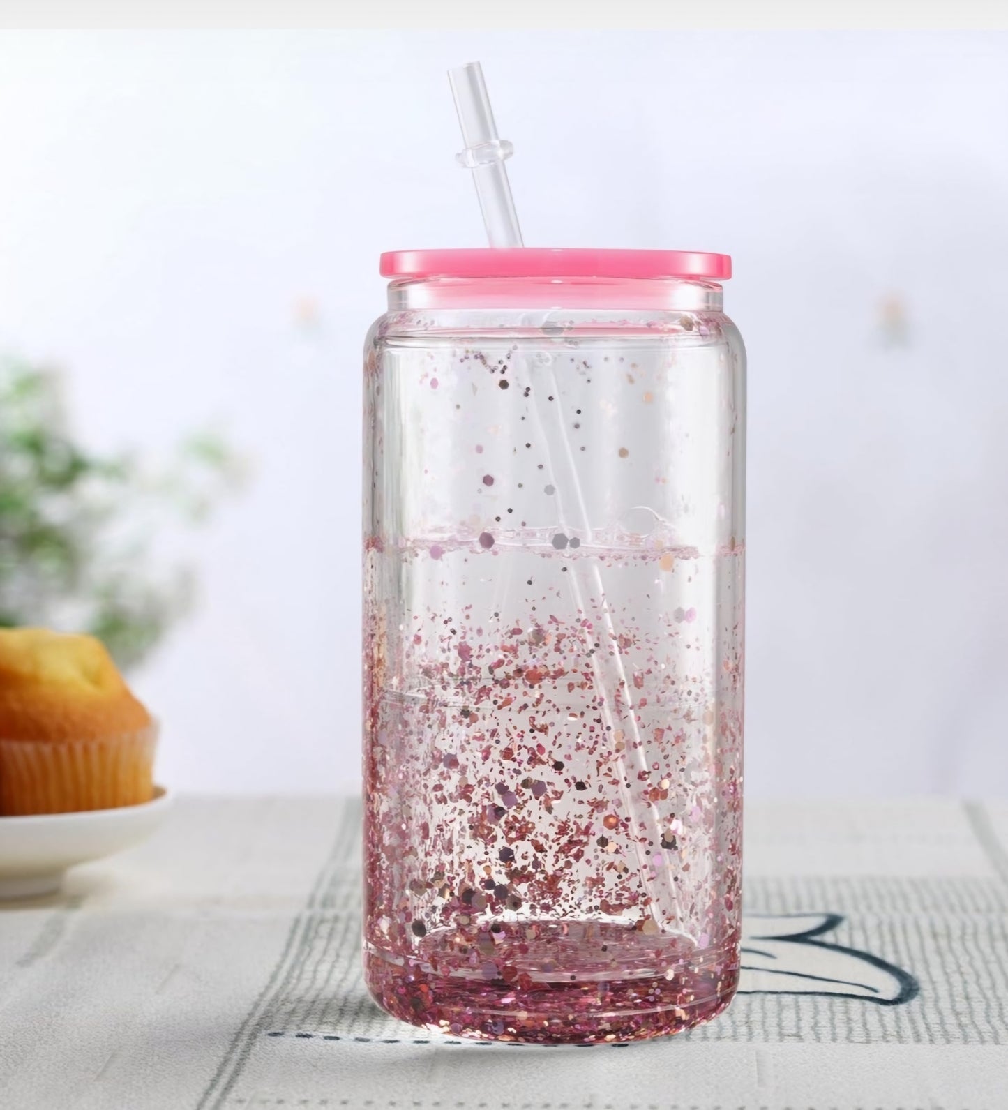 16 oz Glass Snowglobe Cup