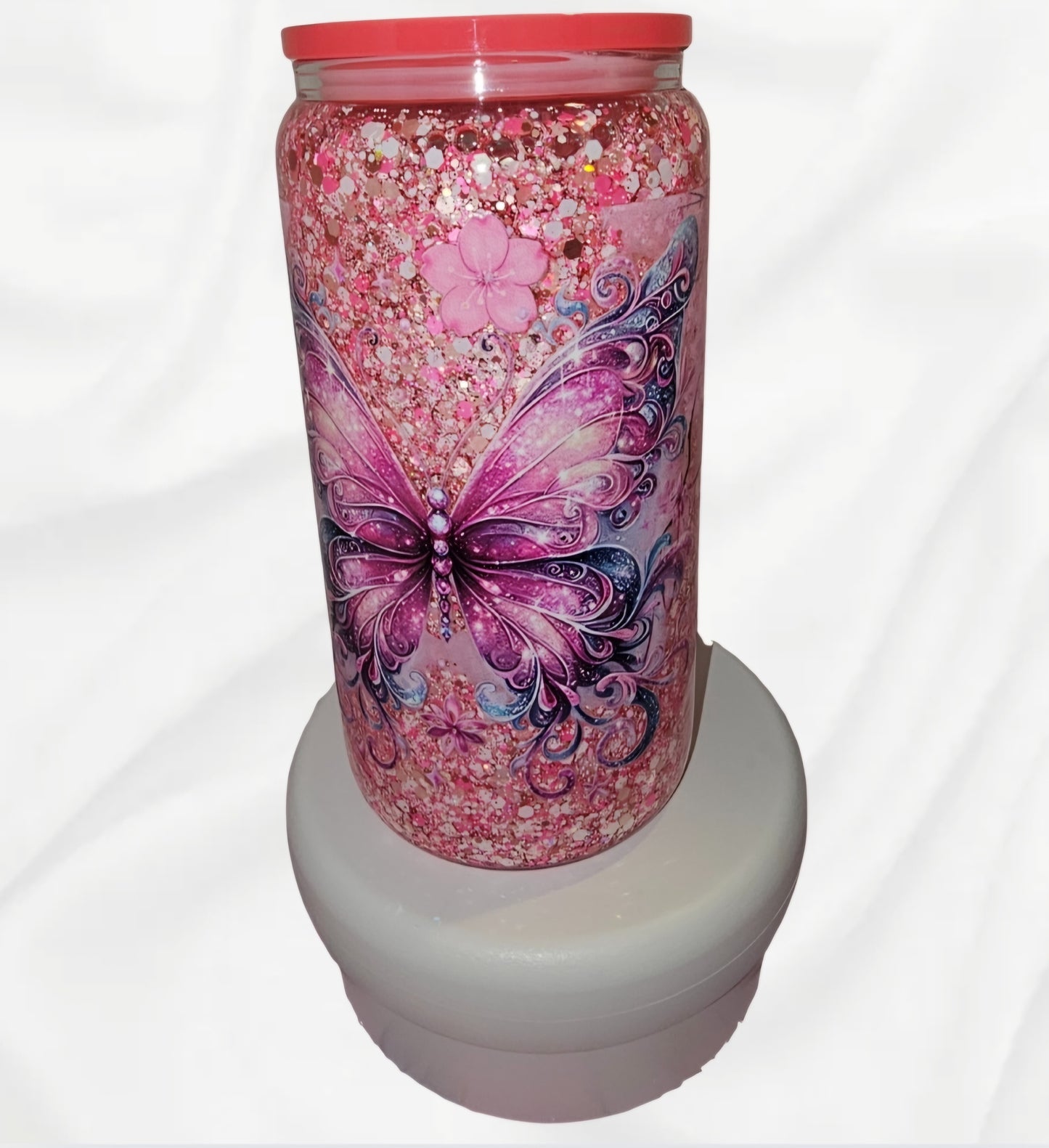 Butterfly glass cup 16oz