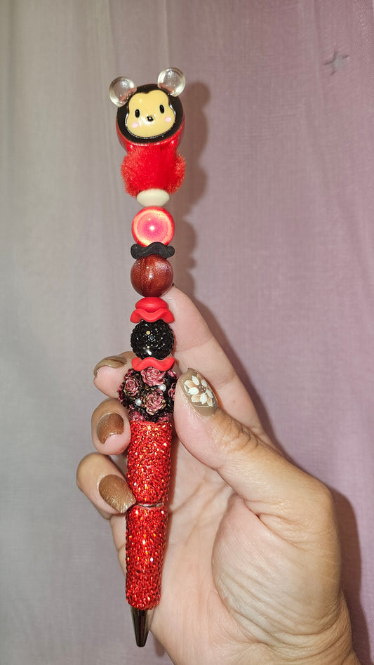Red Character beadable pen